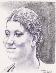 ".. une jeune femme ronde et dynamique..." (Dessins Dominique Rougier