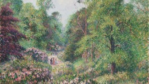 Camille Pissarro, « Jardin de Kew, Londres. L’allée des rhododendrons », 1892, huile sur toile, collection particulière, États-Unis © Petit Palais, Paris.